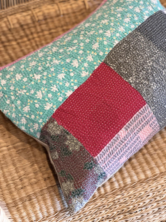 Putetrekk vintage kantha 30 x 40 cm Nr 58