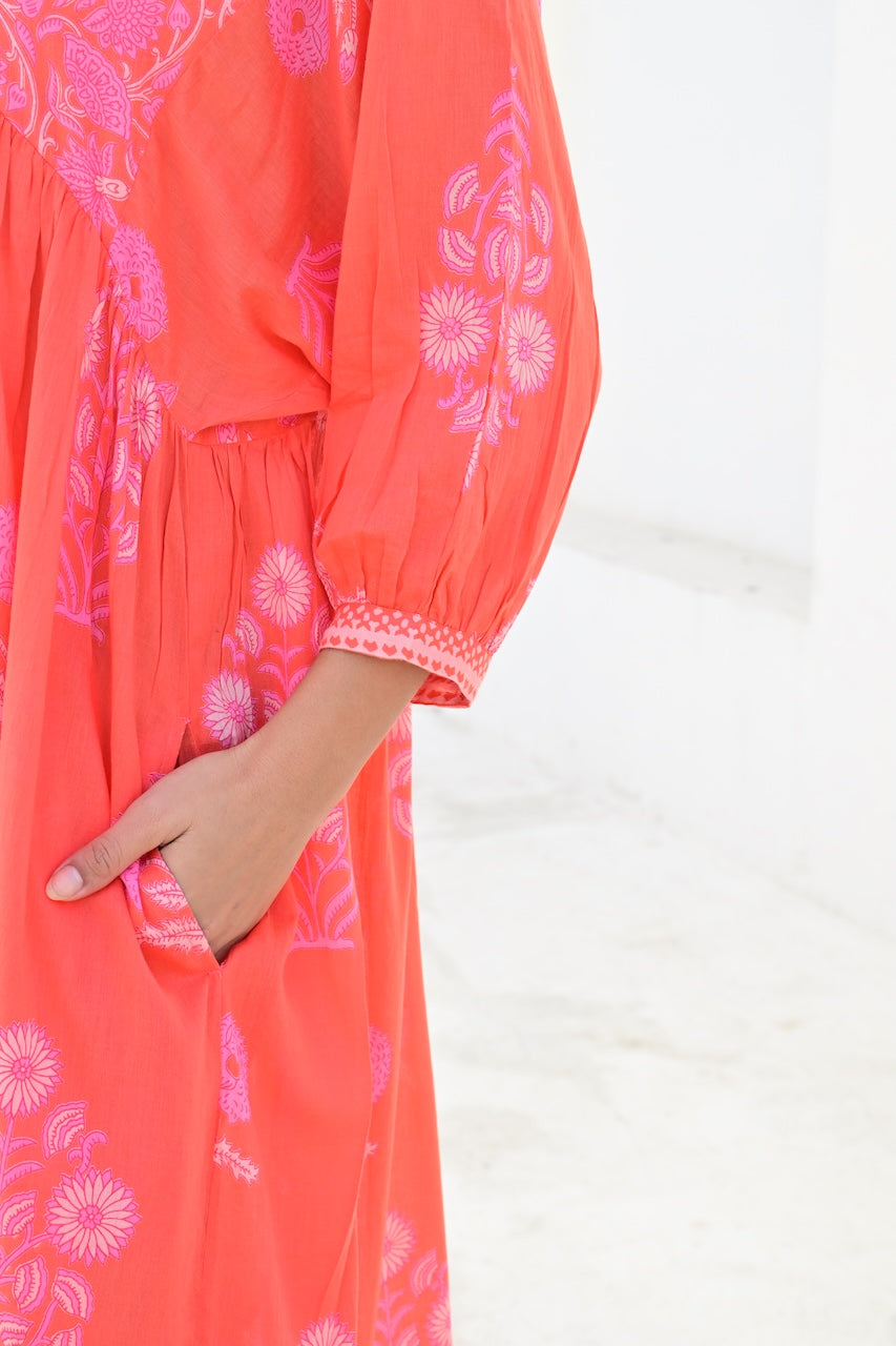 Antibes lang kjole orange