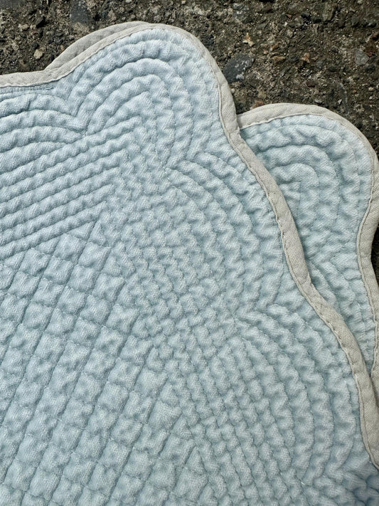 Spisebrikke avlang velur 35x50 cm Duckegg