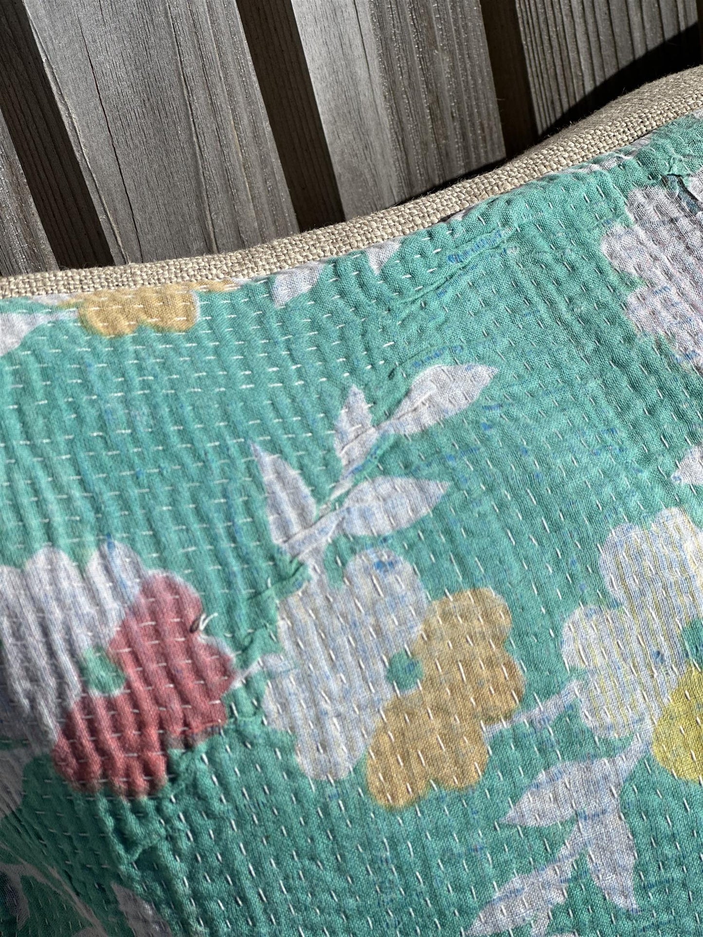 Putetrekk vintage kantha 50x50 cm Nr 61