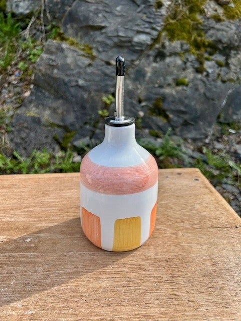 Stripey oljeflaske med helletut H 18 cm