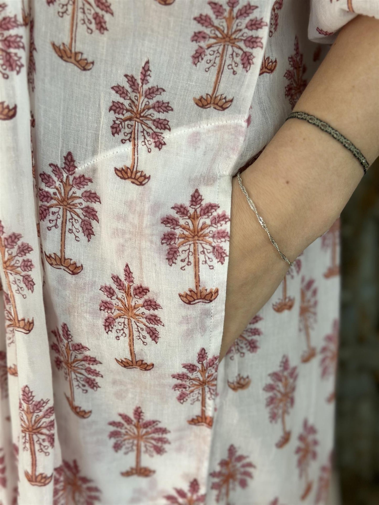 Martinique midi smekkekjole pink