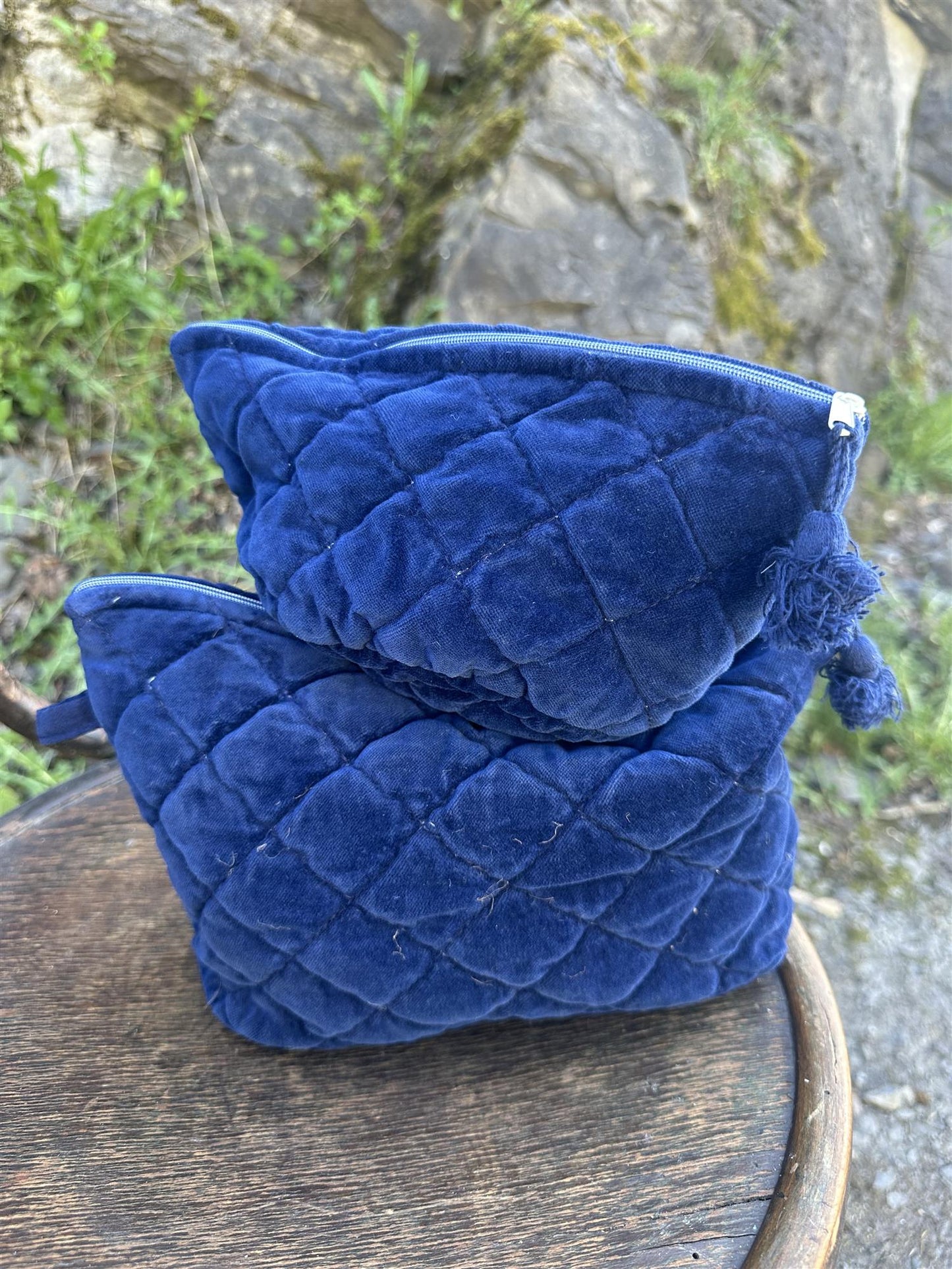 Sminkepung velur 15xH10 cm navy NY