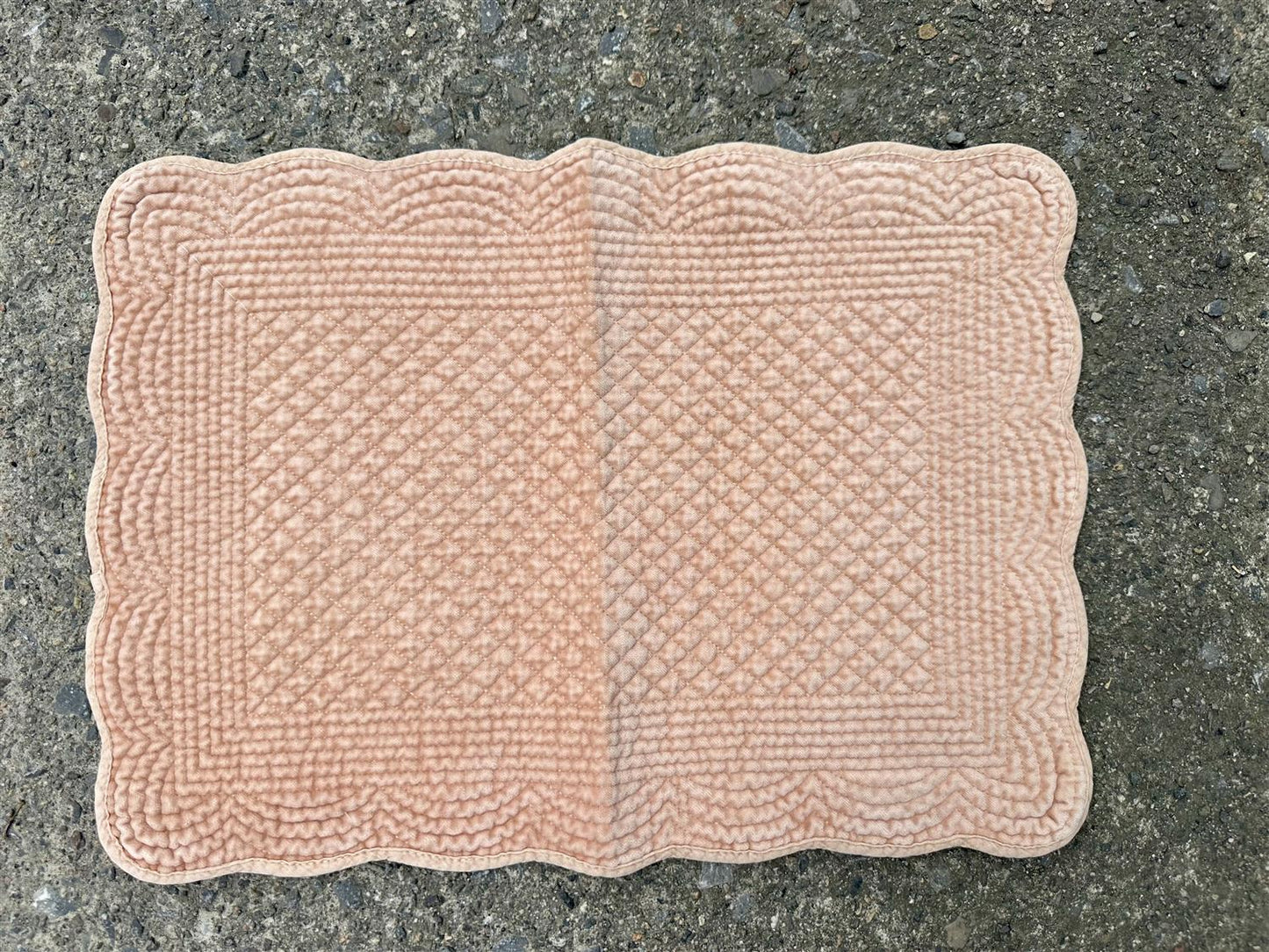 Spisebrikke avlang velur 35x50 cm Peach bloom