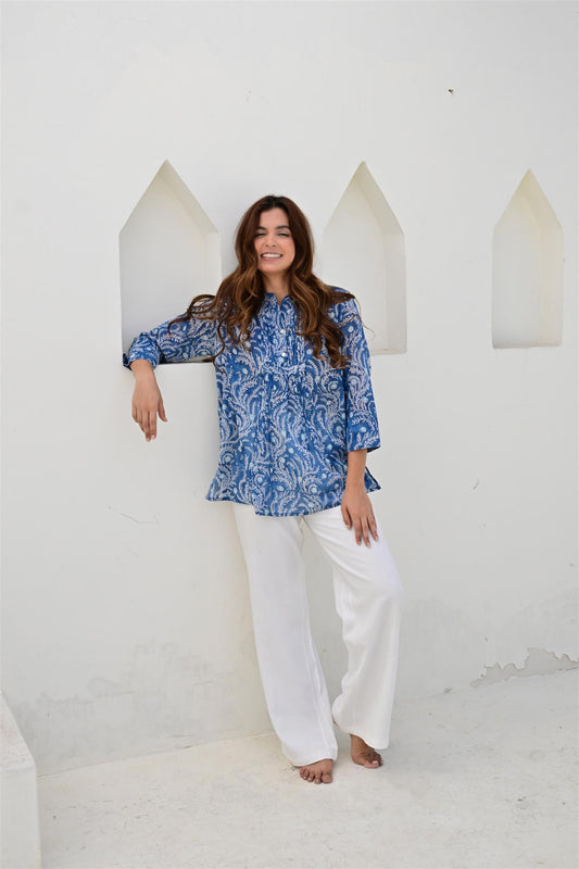 Bandol bluse biser blue