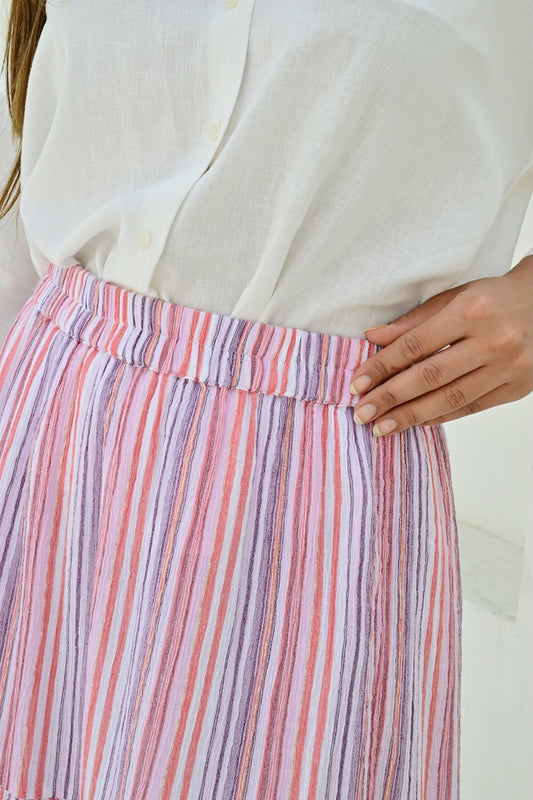 Marseille skjørt langt stripe purple