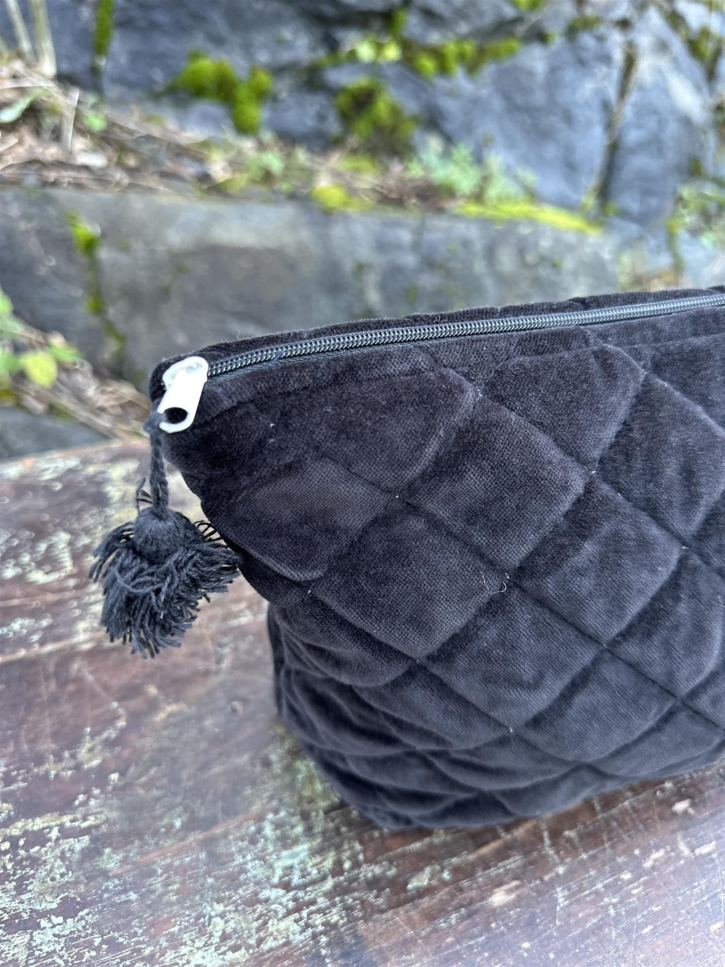 Toalettmappe velur black