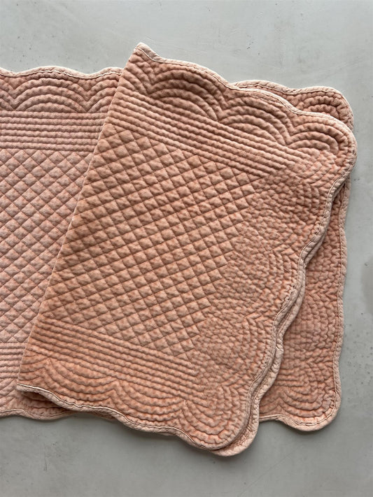 Spisebrikke avlang velur 35x50 cm Peach