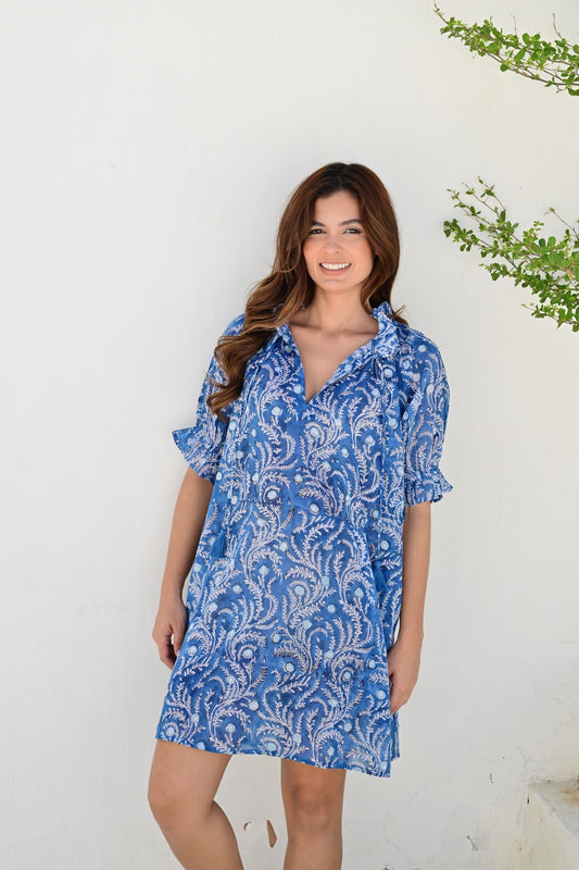Bandol kort kjole blue