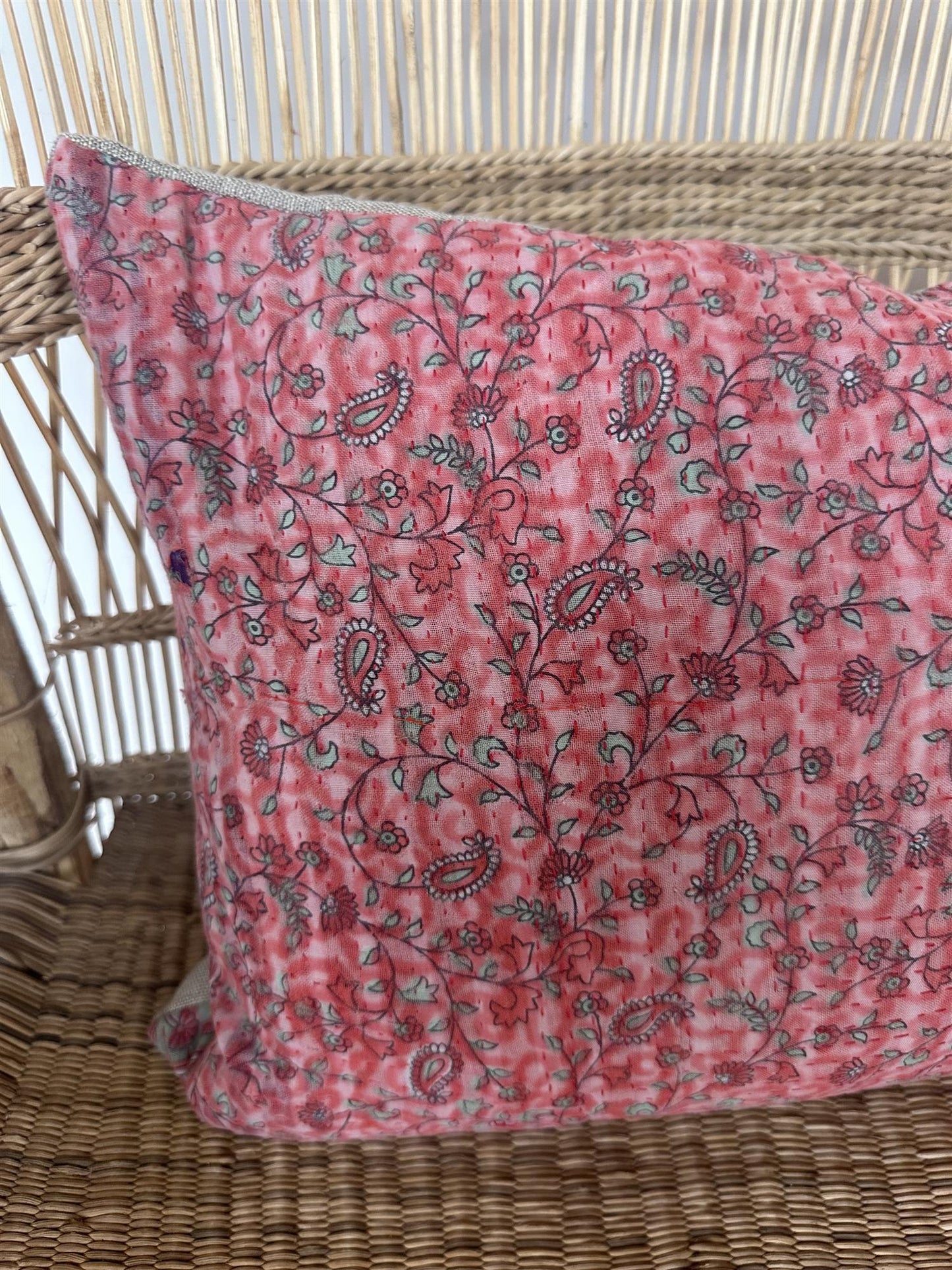 Putetrekk vintage kantha 30 x 40 cm Nr 78
