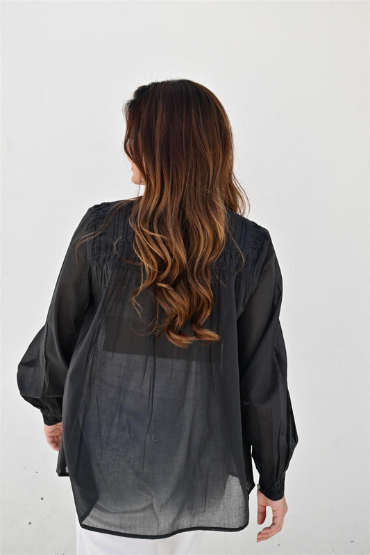Provence bluse black ink