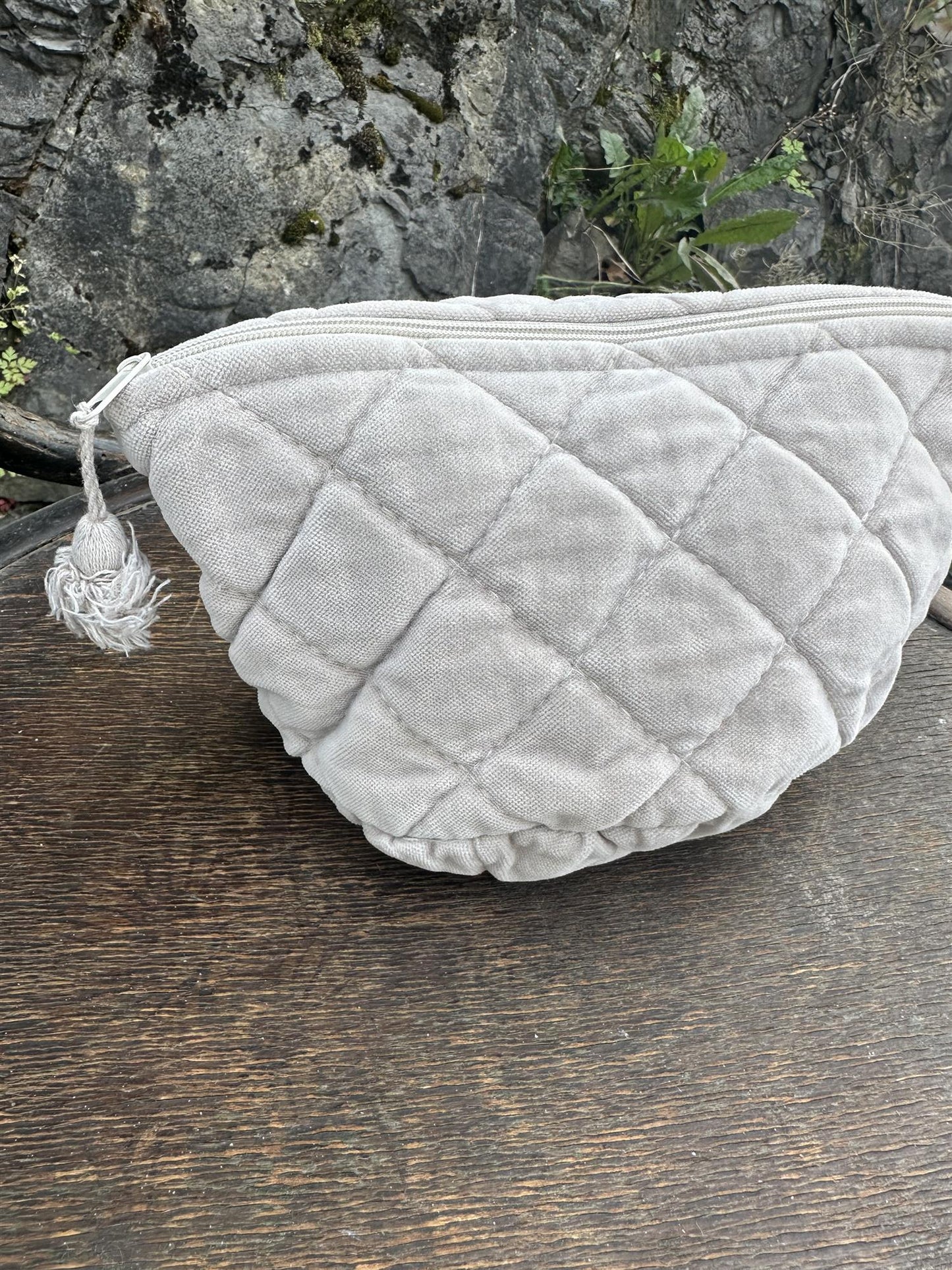 Sminkepung velur 15xH10 cm Grey beige