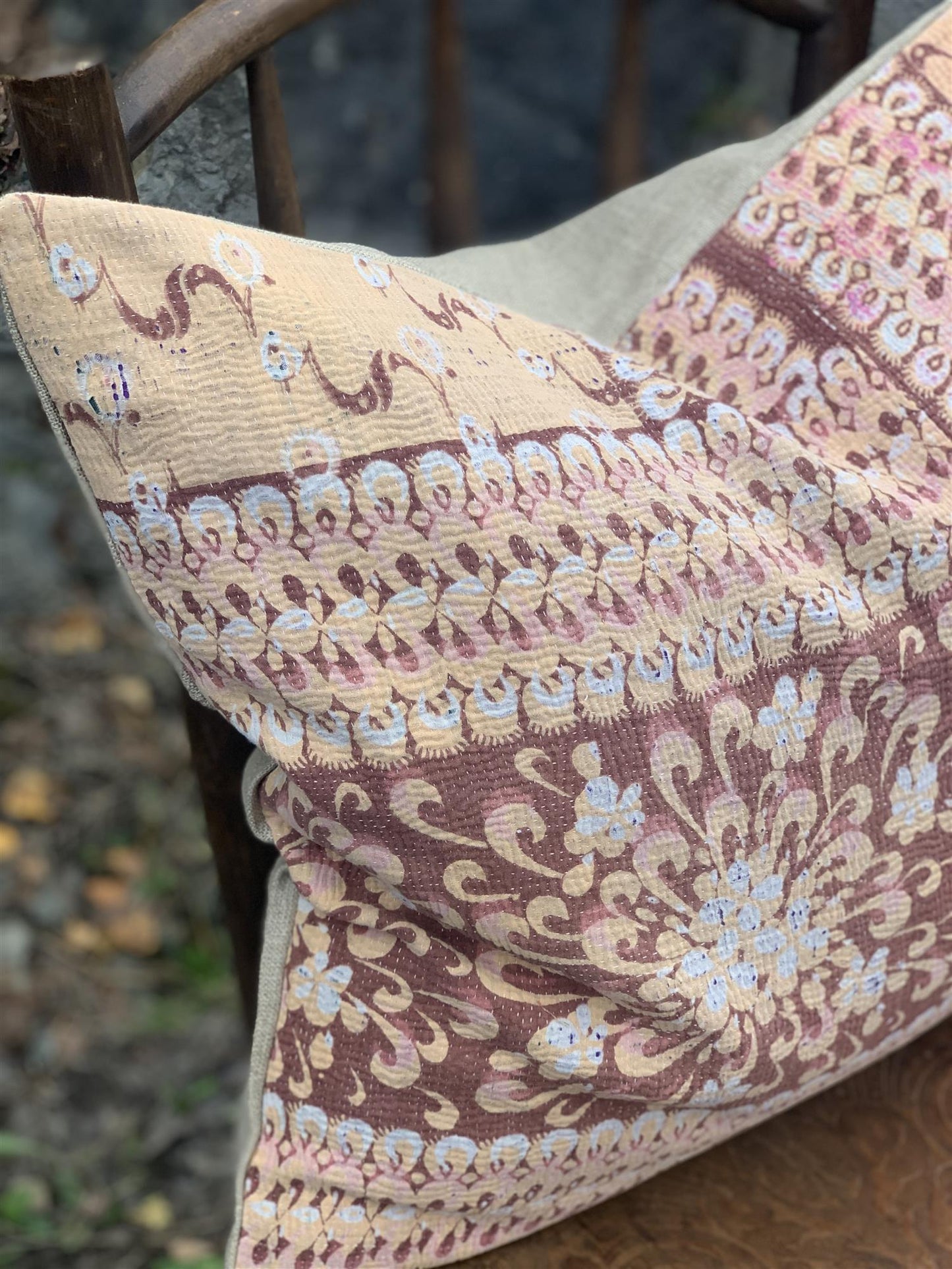 Putetrekk vintage kantha 50x50 cm Nr 55