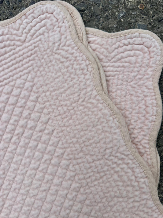 Spisebrikke avlang velur 35x50 cm Powder pink