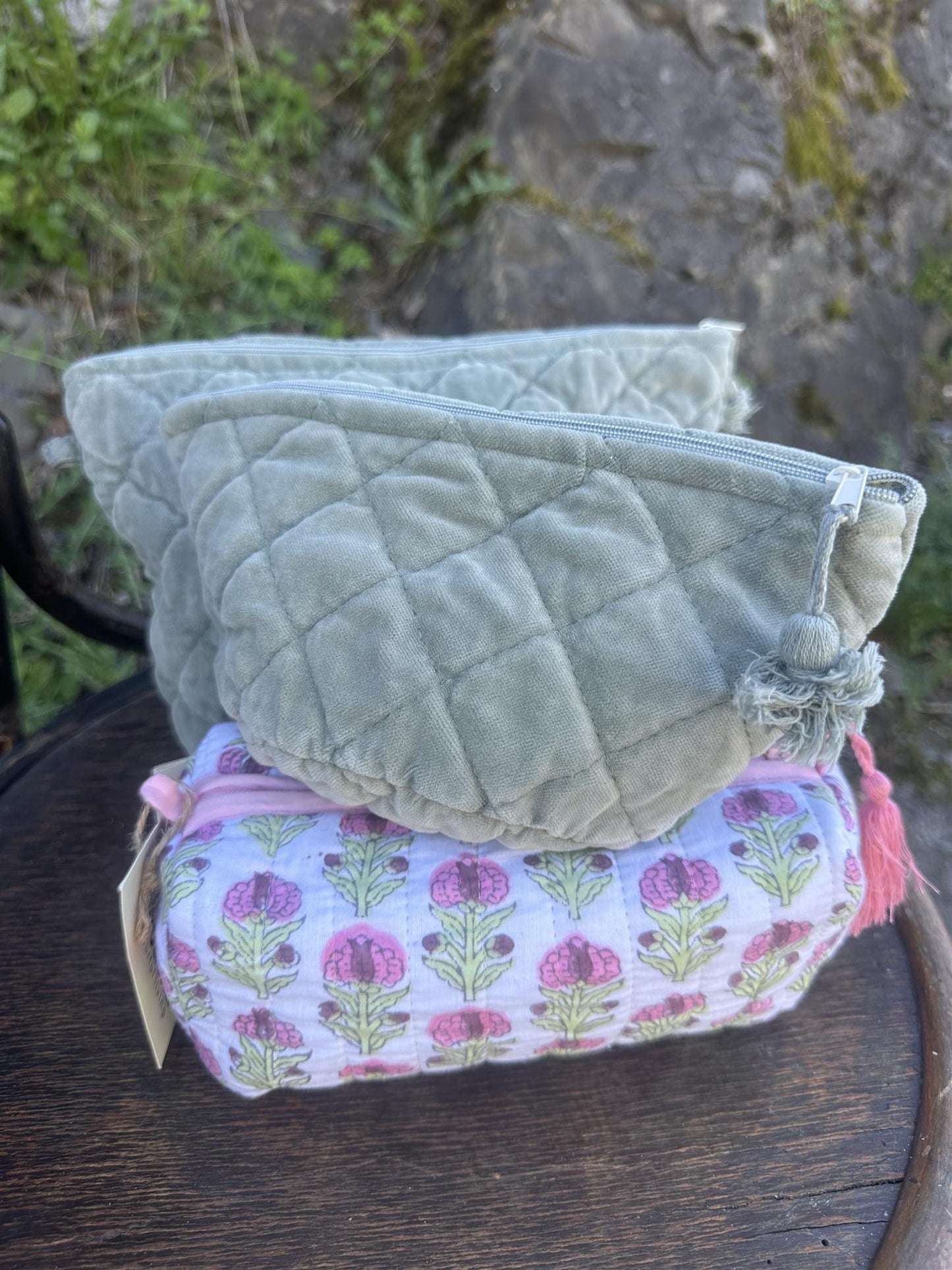 Sminkepung velur 15xH10 cm Sage