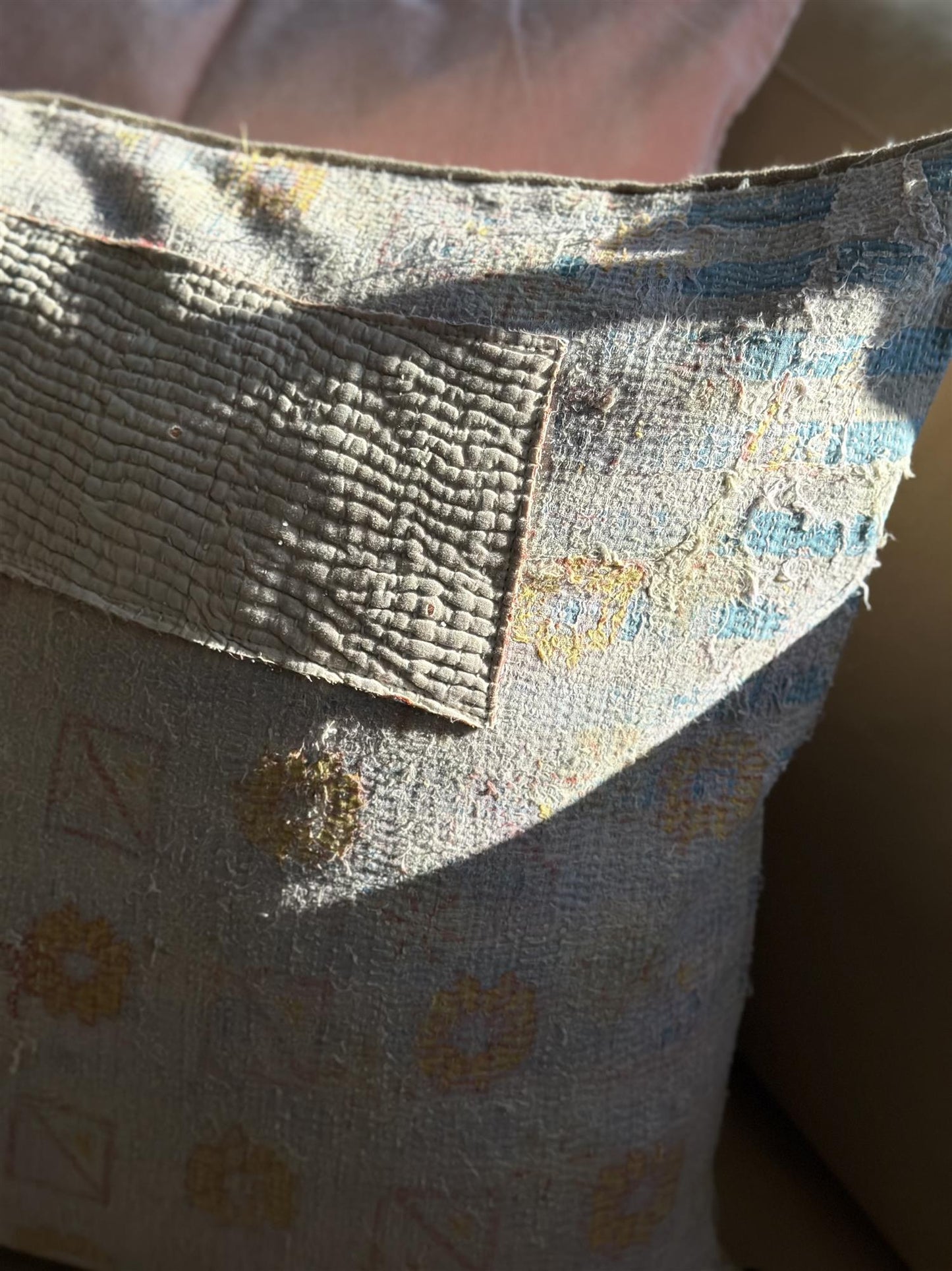 Putetrekk vintage kantha 50x50 cm Nr 72