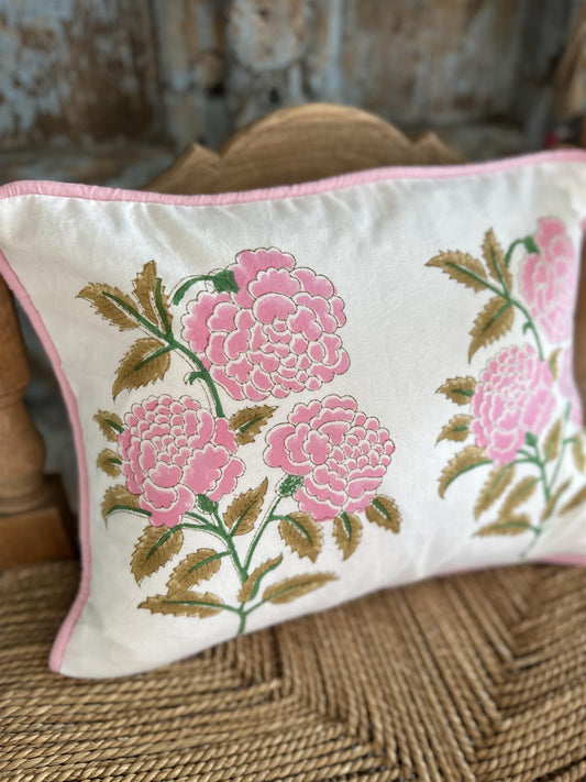 Putetrekk rulour blokktrykk 30x40 cm roses