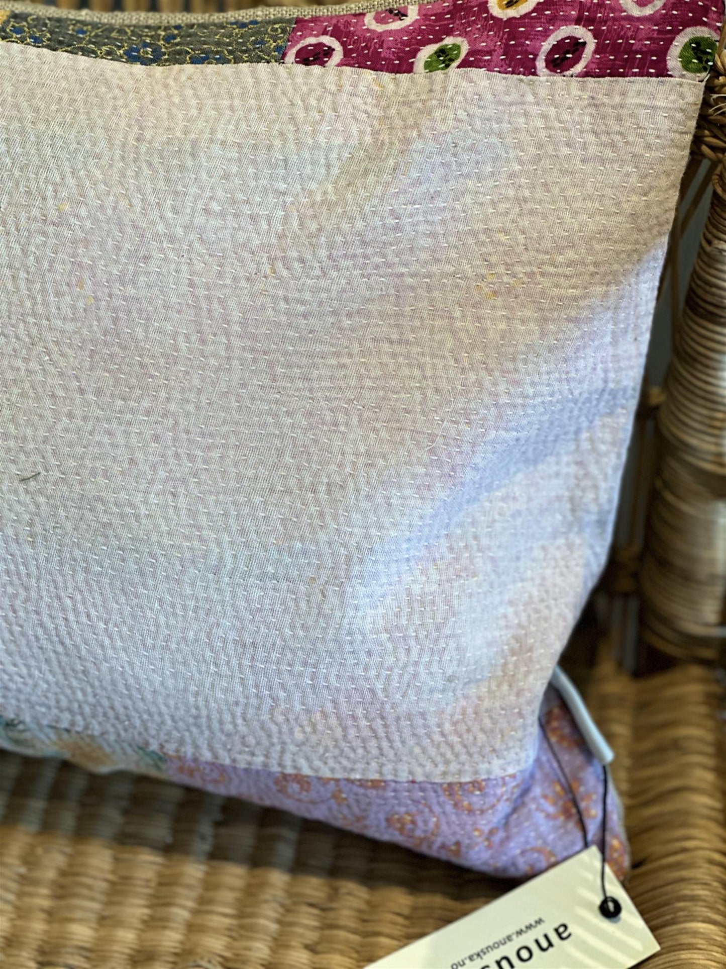 Putetrekk vintage kantha 30 x 40 cm Nr 59