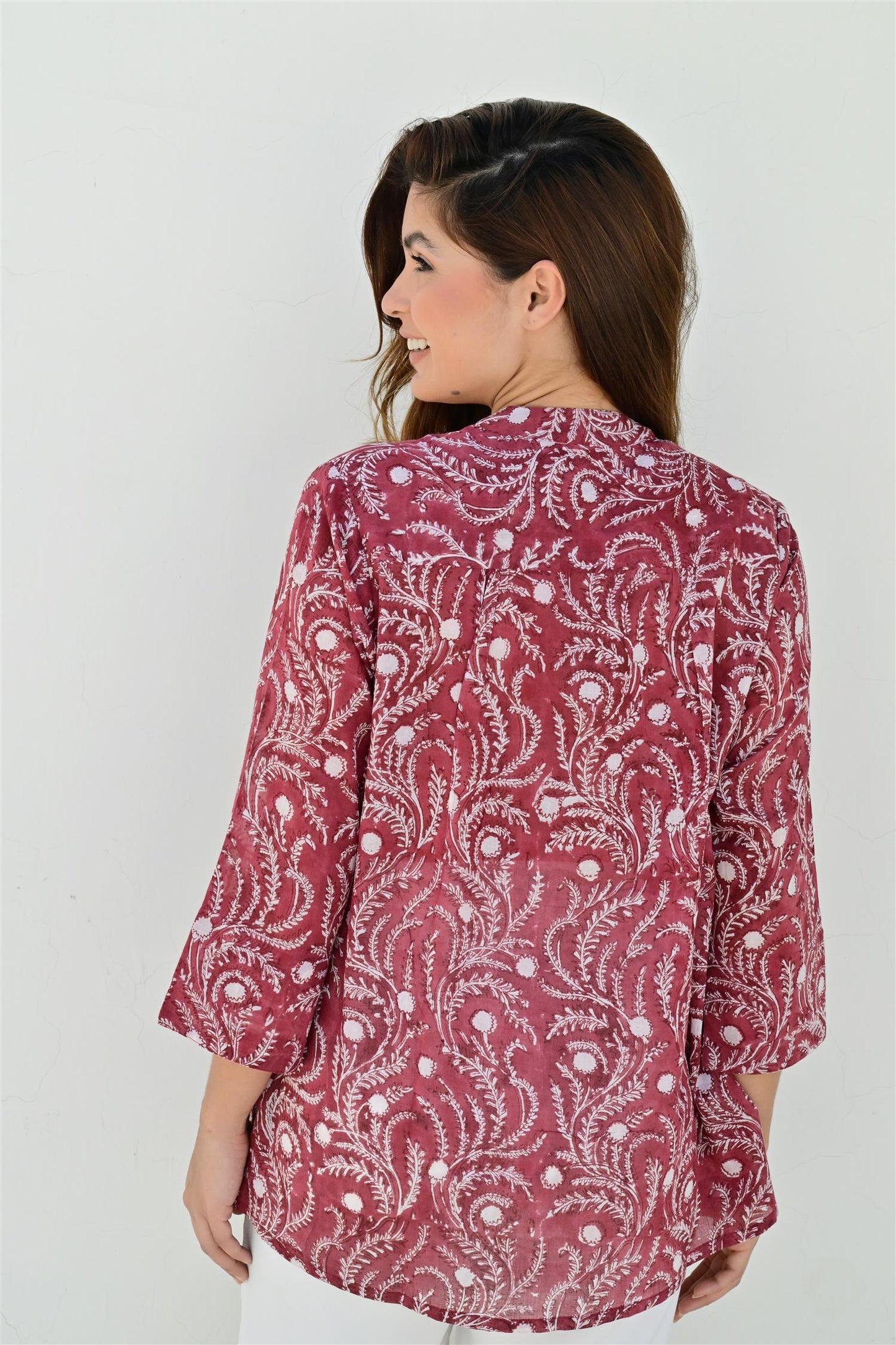 Bandol bluse biser rosso/powder pink