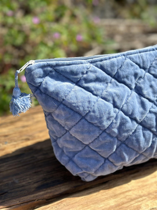 Toalettmappe velur moonlight blue