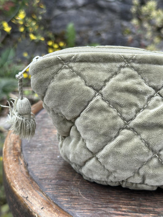 Sminkepung velur 15xH10 cm olivo