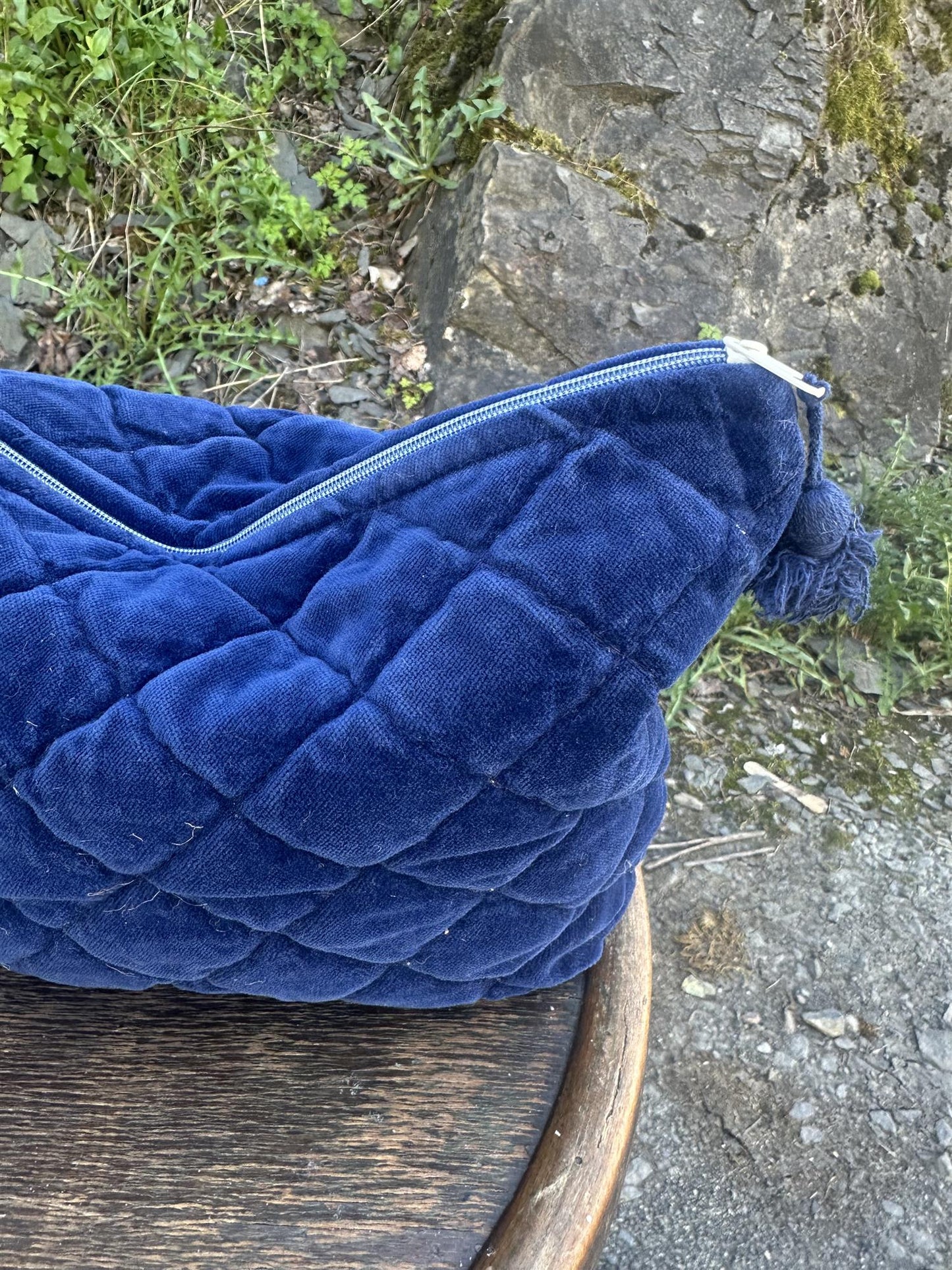 Toalettmappe velur navy NY