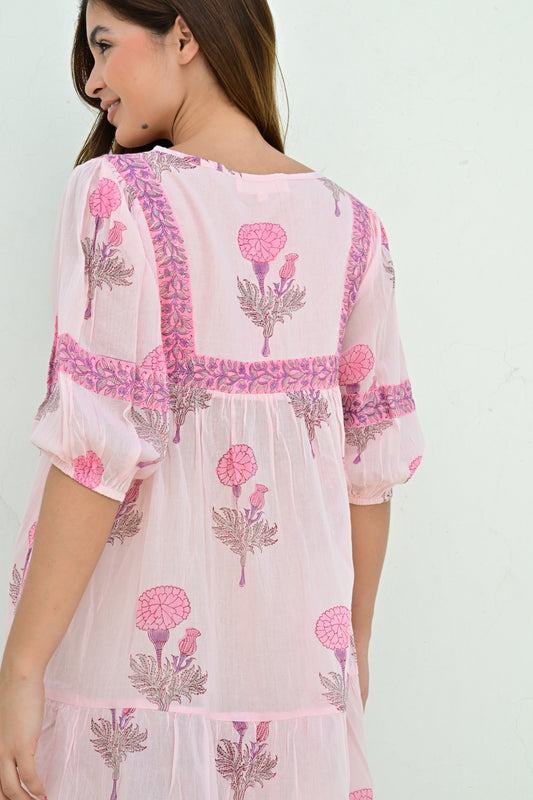 Saint Denis smekkekjole pink