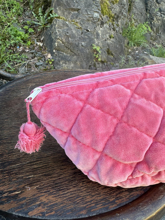 Sminkepung velur 15xH10 cm Neon pink