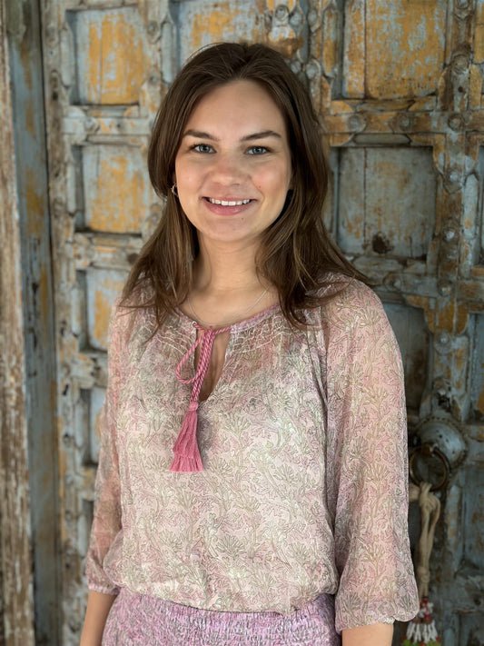 Nathalie bluse chiffon rosa