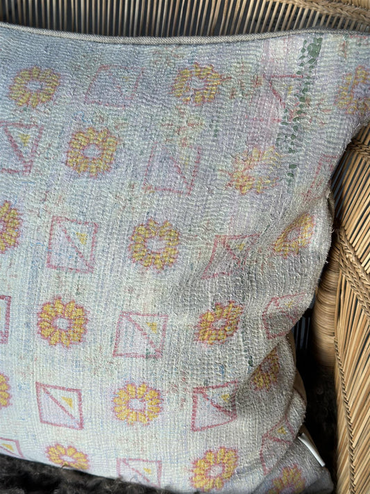 Putetrekk vintage kantha 50x50 cm Nr 97
