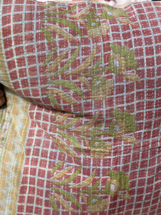 Putetrekk vintage kantha 60 x 60 cm Nr 13