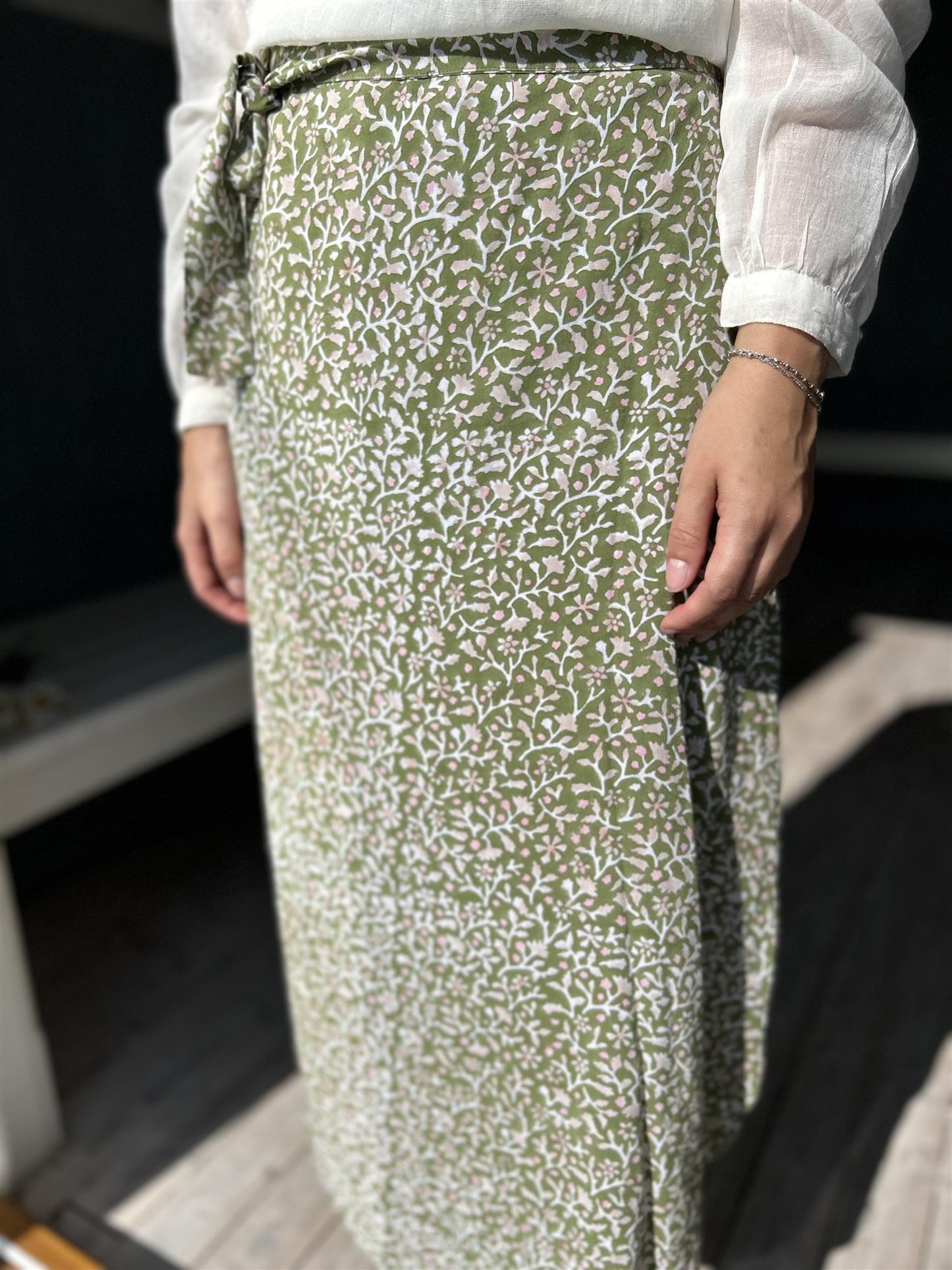 Margarita omslagsskjørt grønn