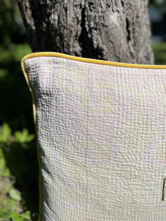 Putetrekk vintage kantha med rulour 50x50 cm #10