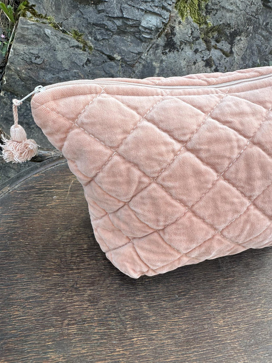Toalettmappe velur peach bloom