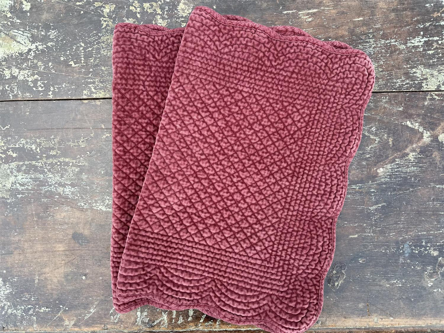 Spisebrikke avlang velur 35x50 cm Port wine