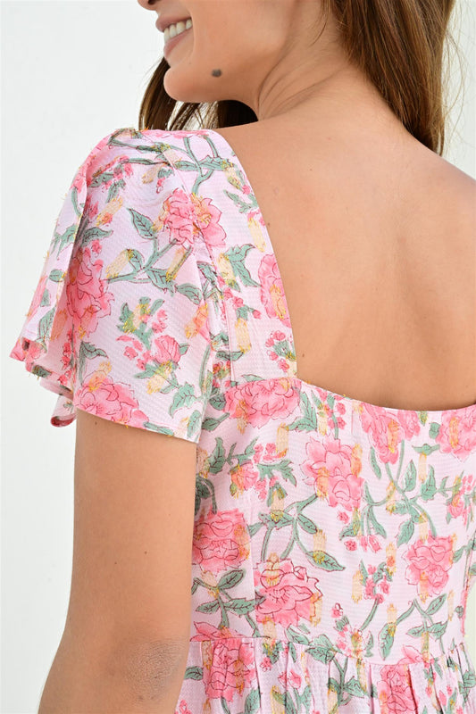 Montpellier kjole lang pink lurex