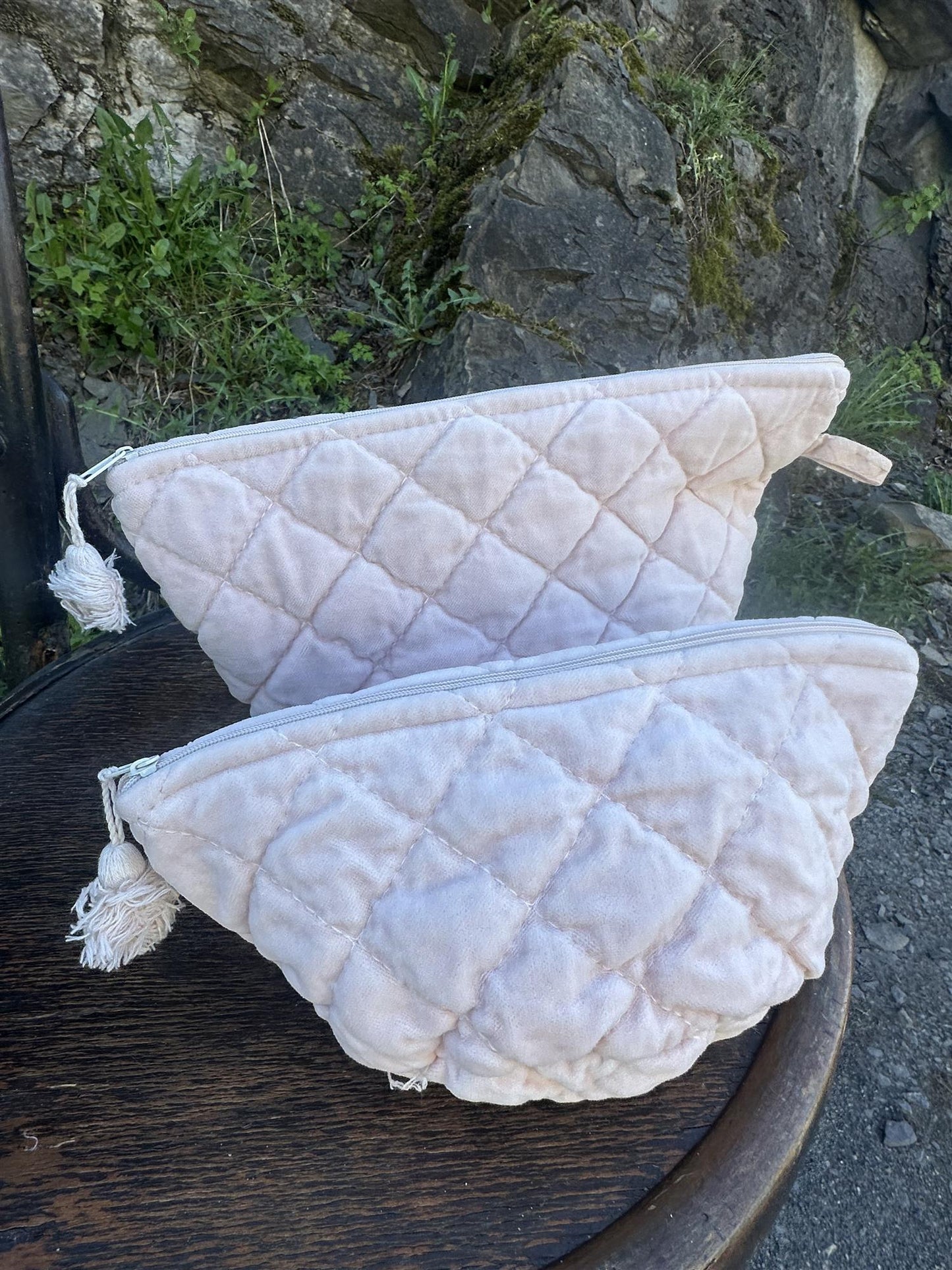 Sminkepung velur 15xH10 cm Powder pink
