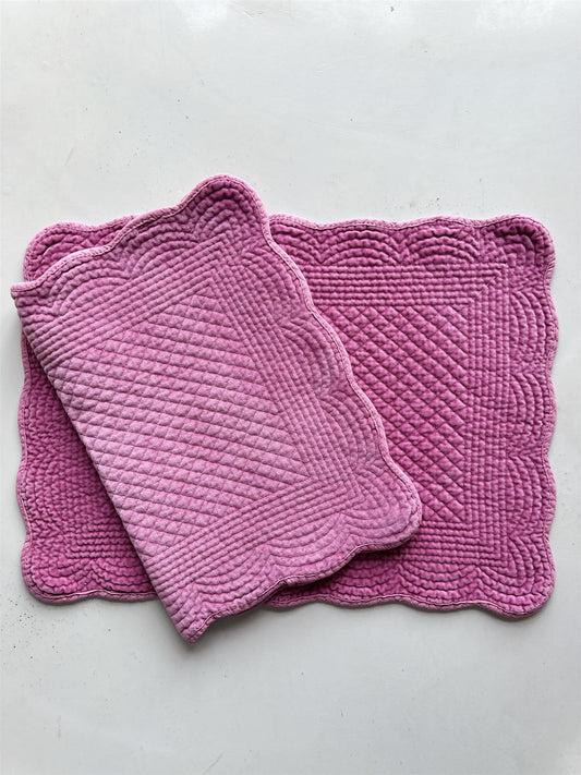 Spisebrikke avlang velur 35x50 cm Rosy pink