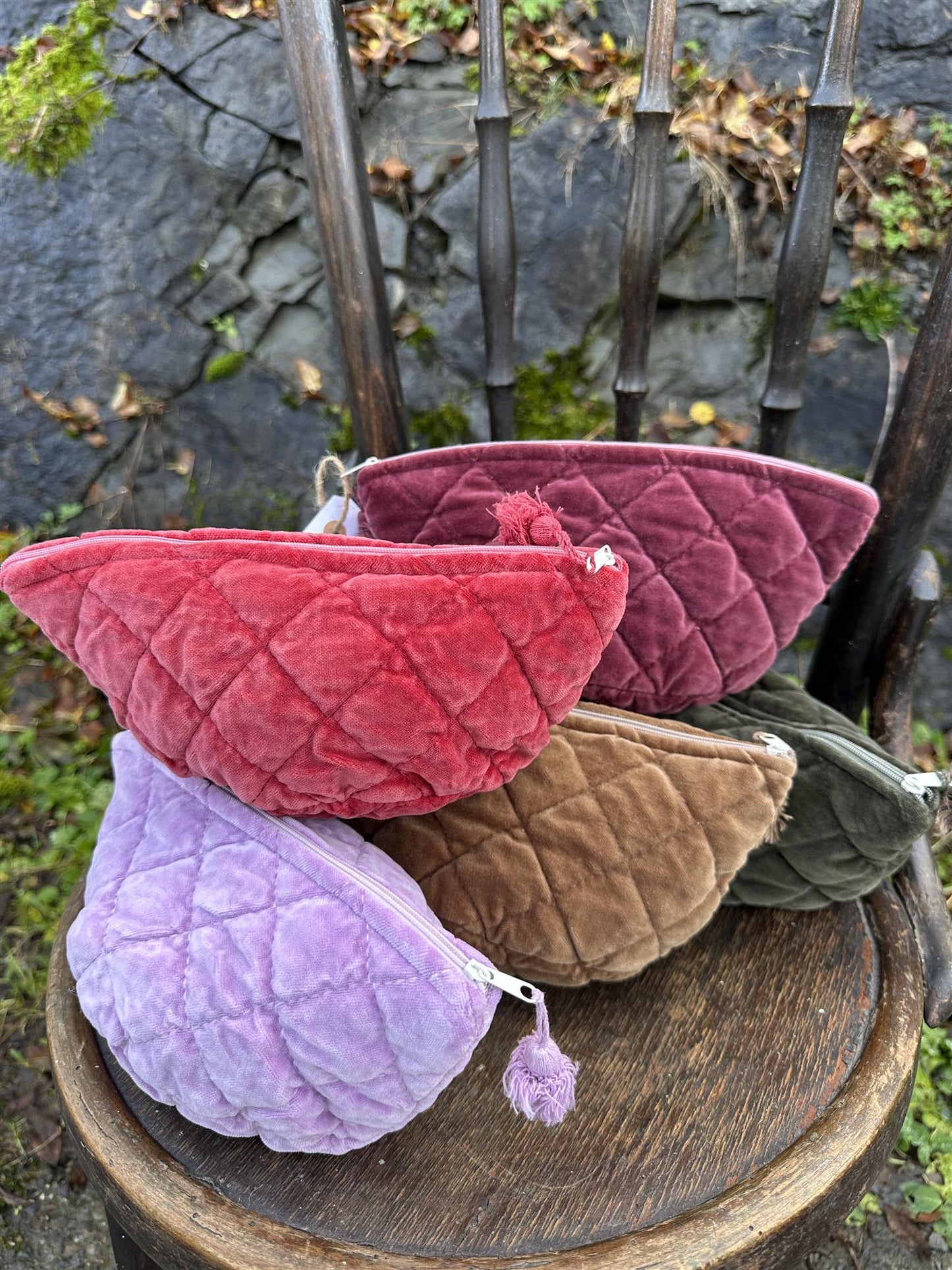 Sminkepung velur 15xH10 cm Raddish red
