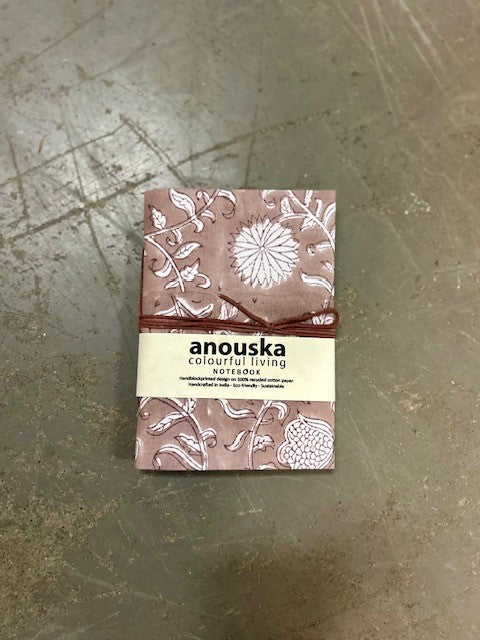 Notatbok small blokktrykket omslag mauve