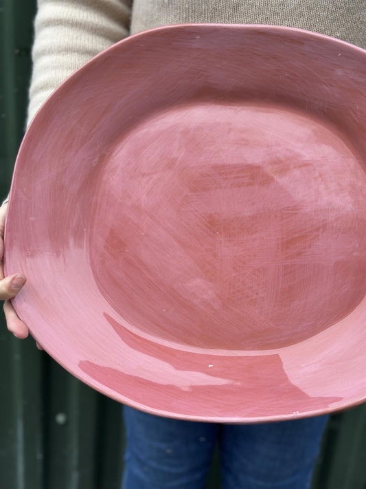Veluto ovalt serveringsfat 43 x 37 cm ancient pink