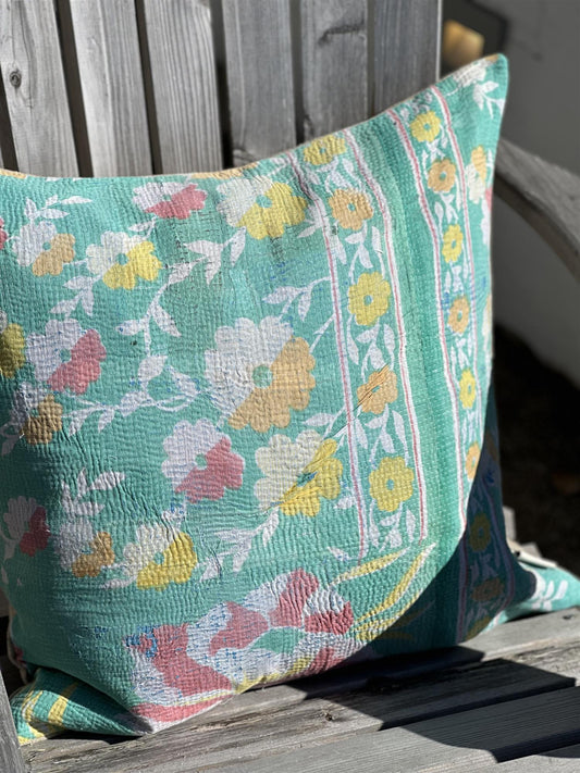 Putetrekk vintage kantha 50x50 cm Nr 61