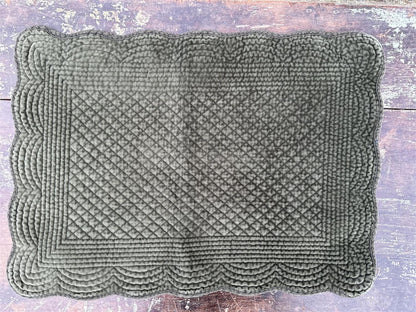 Spisebrikke avlang velur 35x50 cm Military green