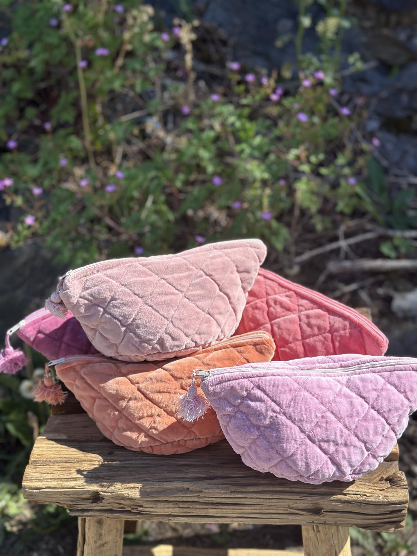 Sminkepung velur 15xH10 cm melon