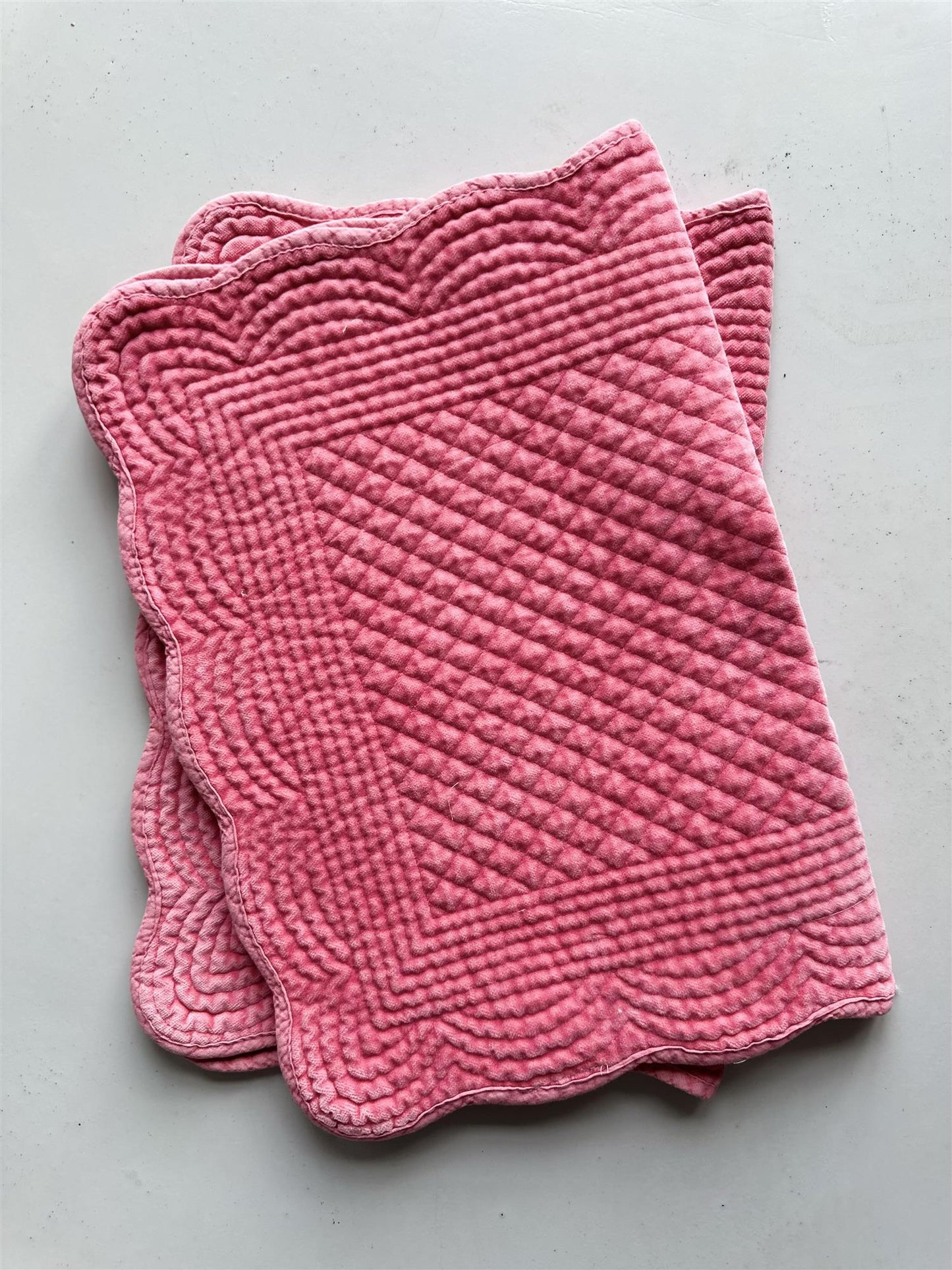Spisebrikke avlang velur 35x50 cm coral