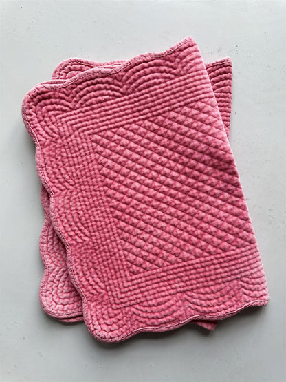 Spisebrikke avlang velur 35x50 cm coral