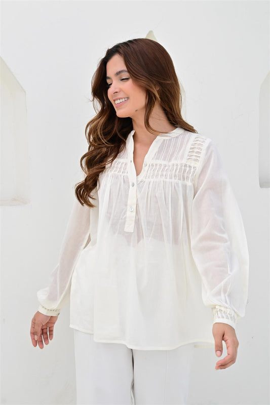 Provence bluse natural