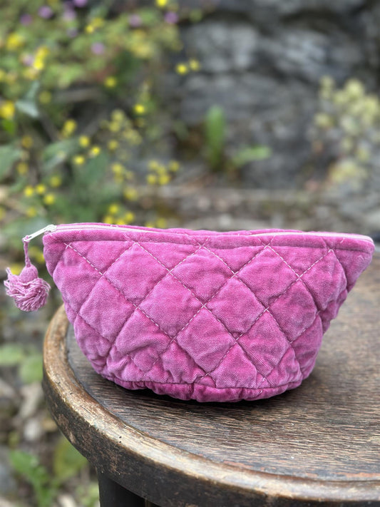 Sminkepung velur 15xH10 cm rosy pink