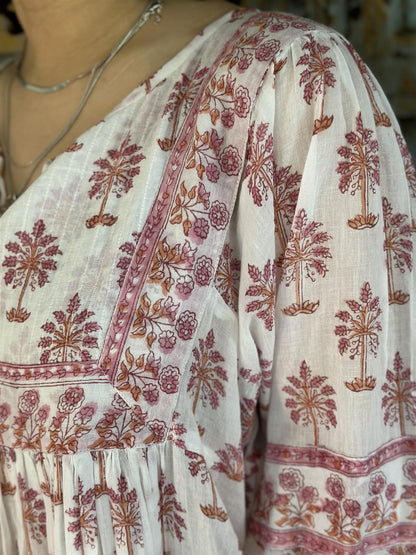 Martinique midi smekkekjole pink