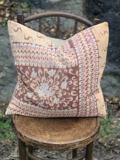 Putetrekk vintage kantha 50x50 cm Nr 55